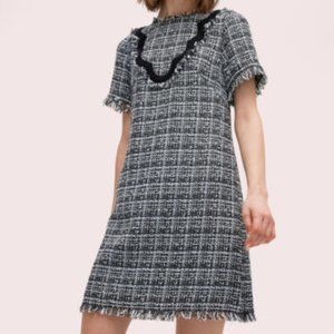 Kate Spade Scallop Tweed Dress Black